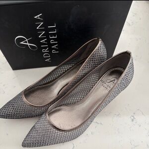 Adrianna Papell Lois Gunmetal Honeycomb Pumps